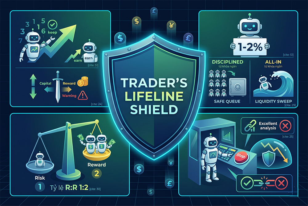 Quản Lý Vốn & Rủi Ro (30%): Tấm Khiên Sinh Tử Của Trader