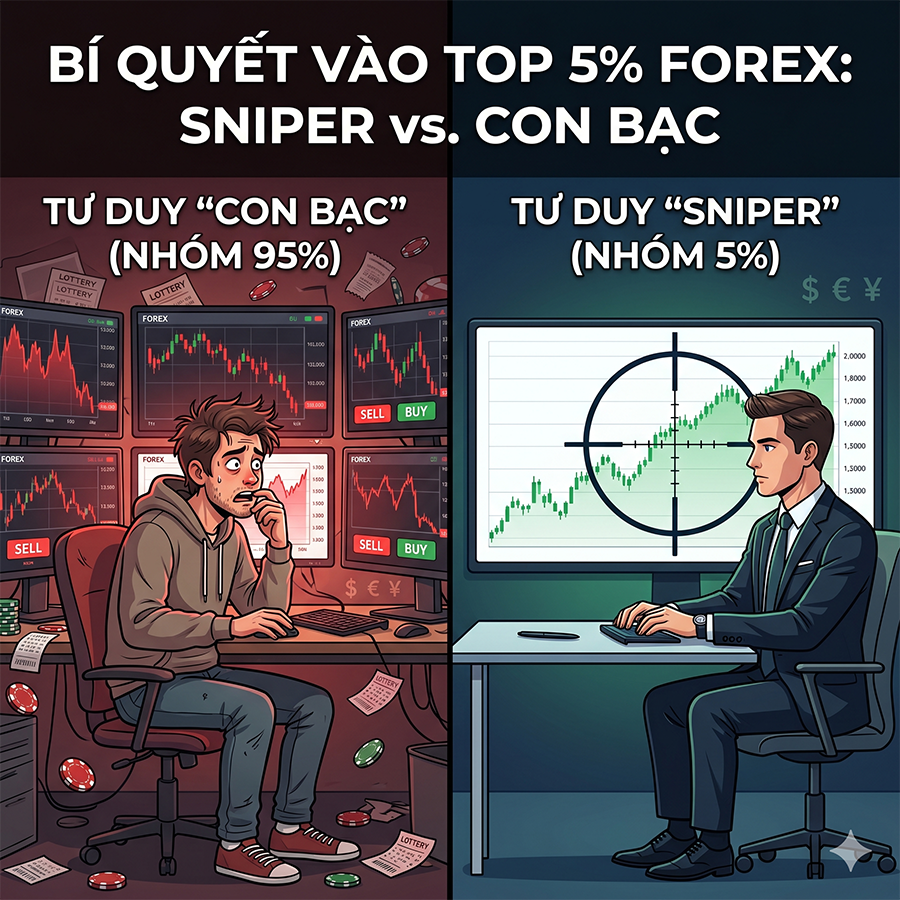 Tư duy ‘Sniper’ vs Tư duy ‘Con bạc’: Sự khác biệt giữa 5% và 95%