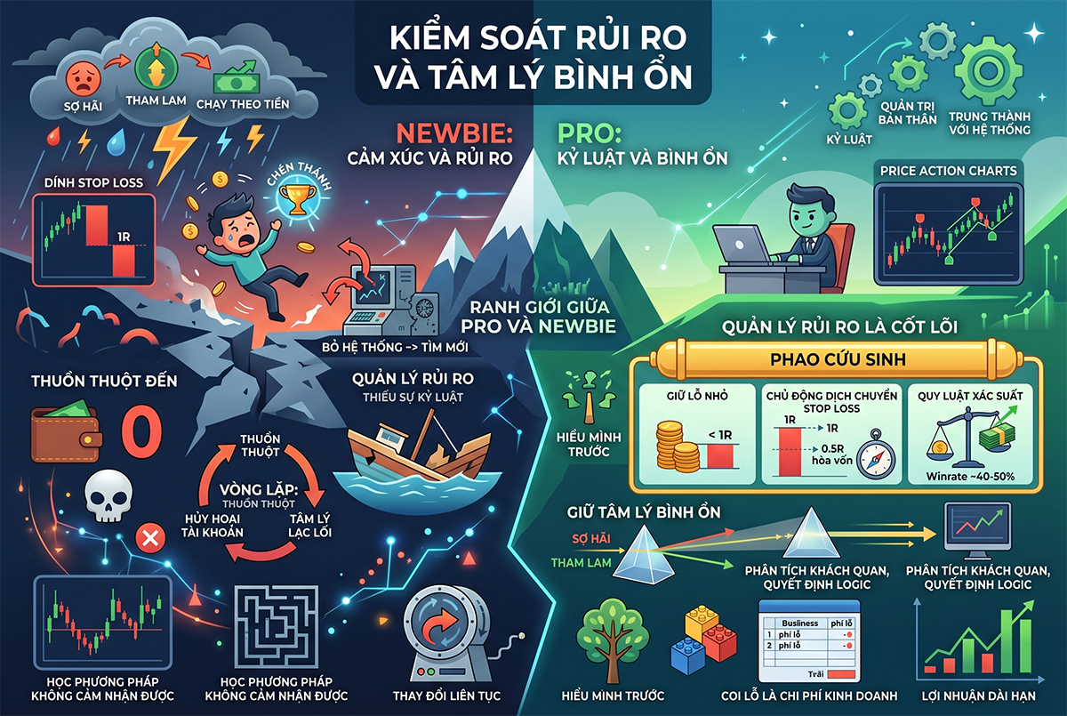 Kiểm soát rủi ro và tâm lý bình ổn: Ranh giới giữa pro và newbie